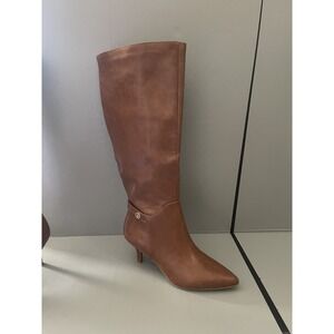 Giani Bernini Boots Womens Size 8.5 Cognac CRUEELLAAP Knee High Kitten Heel